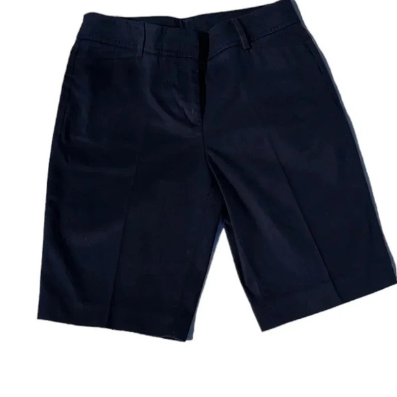 Talbots Pants - Talbots Perfect Womens Shorts Dark Blue Flat Front  Cotton Blend 2